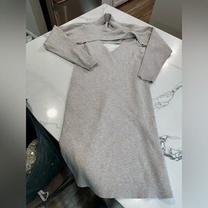 Banana Republic Cream Ribbed Sweater Dress 2 pieces